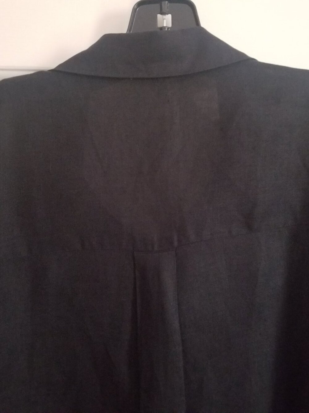 EILEEN FISHER BLACK LINEN SHIRT / Layering piece L - Picture 5 of 6